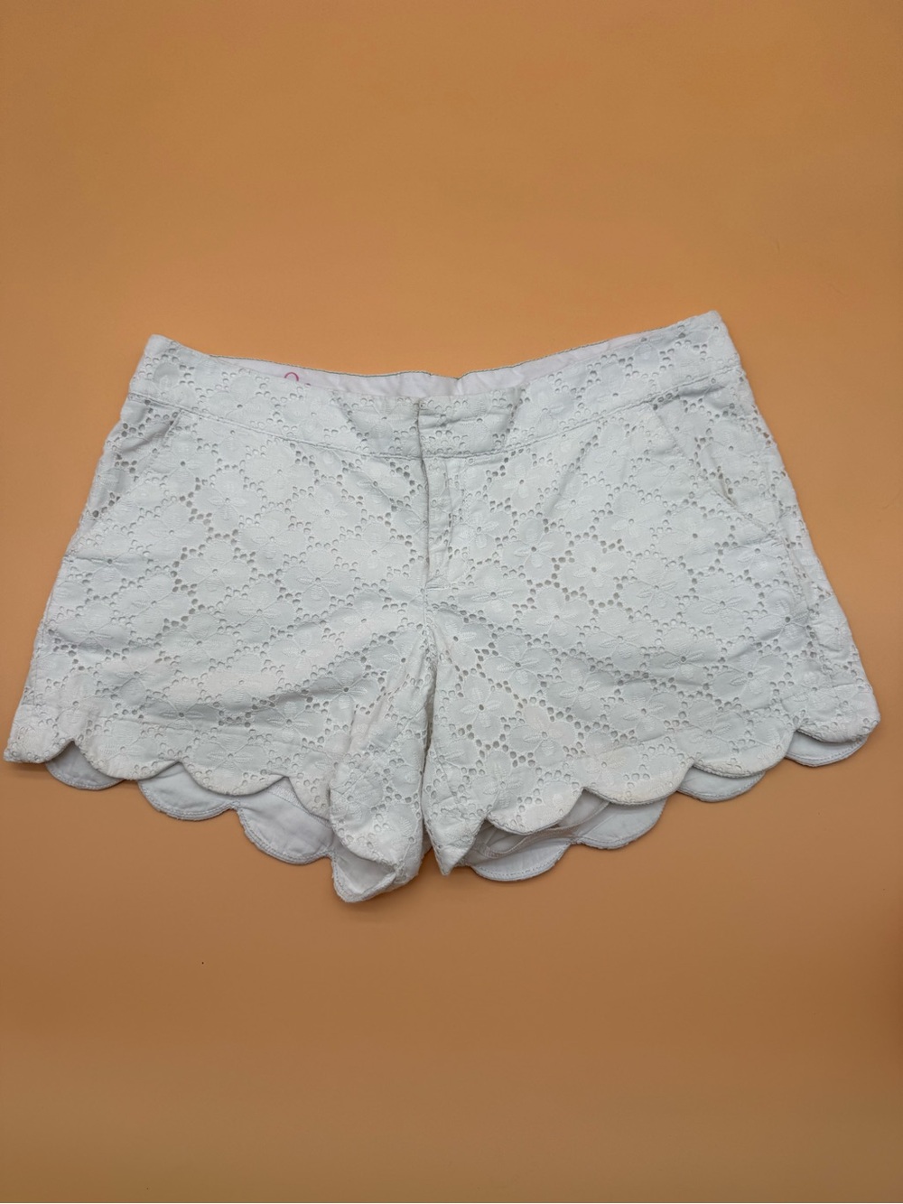 Lilly Pulitzer The Buttercup White Eyelet Scalloped Shorts Coastal Preppy